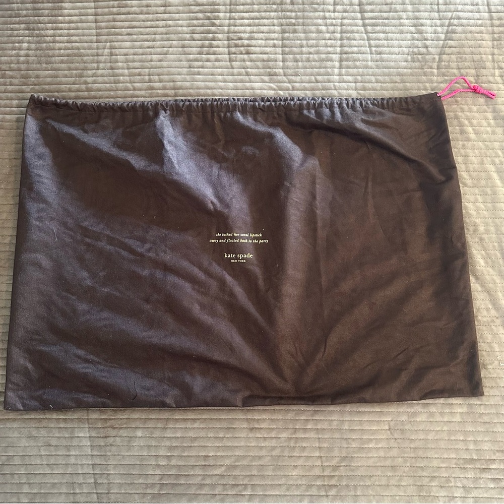 kate spade new york Extra Large Brown Pink Drawstring Dust Bag